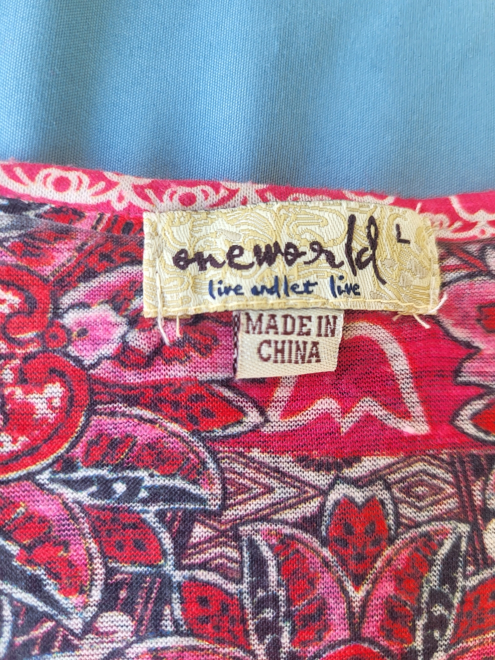 ONE WORLD Red Paisley Handkerchief Hem Tunic - Picture 2 of 3